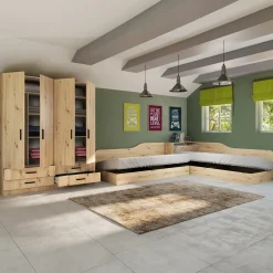 Garnero Arredamenti Camera doppio letto completa design Caronte Rovere Rustico Online