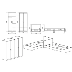 Garnero Arredamenti Camera doppio letto completa moderna Malcom Rovere Rustico Hot