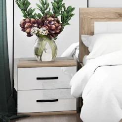 Garnero Arredamenti Camera letto completa matrimoniale rovere sonoma bianco lucido Panama Sale