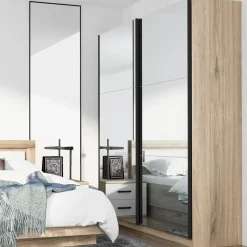 Garnero Arredamenti Camera letto completa matrimoniale rovere sonoma bianco lucido Panama Sale