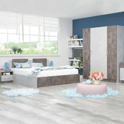 Garnero Arredamenti Camera matrimoniale completa moderna cemento ossido Gorizia Online