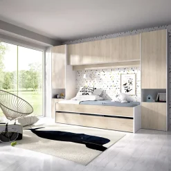 Garnero Arredamenti Cameretta bambini completa a ponte 2 letti rovere bianco Clinton Best