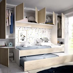 Garnero Arredamenti Cameretta bambini completa a ponte 2 letti rovere bianco Clinton Best