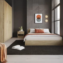 Garnero Arredamenti Cameretta completa alla francese con armadio e comodino sonoma Carrisi Rovere Best