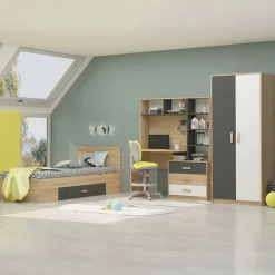 Garnero Arredamenti Cameretta completa per bambini rovere antracite bianco Chiaretto