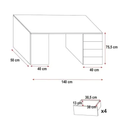 Garnero Arredamenti Cameretta 254x120cm 1 letto soppalco bambini bianco rosa lucido Simone Gihome® Bianco Lucido - Rosa
