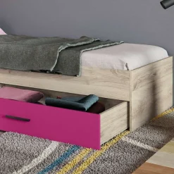 Garnero Arredamenti Cameretta 352x124cm con cabina armadio rovere fucsia Fabio Gihome® Fucsia - Rovere Outlet