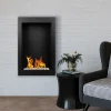 Garnero Arredamenti Caminetto 39x61h cm bioetanolo da parete acciaio nero Bernina Best