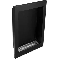 Garnero Arredamenti Caminetto 39x61h cm bioetanolo da parete acciaio nero Bernina Best