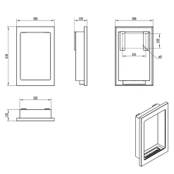 Garnero Arredamenti Caminetto 39x61h cm bioetanolo da parete acciaio nero Bernina Best