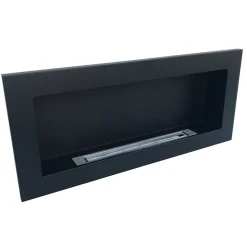 Garnero Arredamenti Caminetto 90x40h cm bioetanolo con vetro Albert Gihome® Nero Opaco Outlet