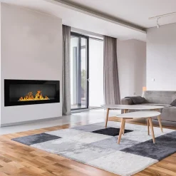 Garnero Arredamenti Caminetto 90x40h cm bioetanolo con vetro Albert Gihome® Nero Opaco Outlet