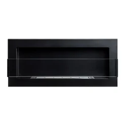 Garnero Arredamenti Caminetto 90x40h cm bioetanolo con vetro Albert Gihome® Nero Opaco Outlet