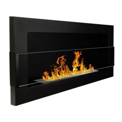 Garnero Arredamenti Caminetto 90x40h cm bioetanolo con vetro Albert Gihome® Nero Opaco Outlet