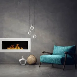 Garnero Arredamenti Caminetto 90x40h cm bioetanolo con vetro Albert Gihome® Bianco Lucido