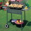 Garnero Arredamenti Carrello barbecue a carbonella con ruote da giardino 90x82cm acciaio Party New
