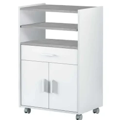 Garnero Arredamenti Carrello da cucina 59x92h cm con ruote bianco opaco cemento Comer Hot
