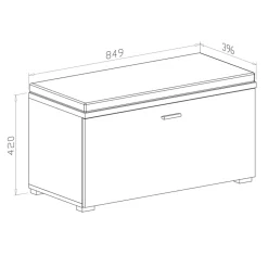 Garnero Arredamenti Cassapanca scarpiera 85x42h cm moderna bianco frassinato cemento Danielle New
