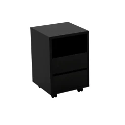 Garnero Arredamenti Cassettiera ufficio 40x62h cm 2 cassetti nero Callum Nero Opaco Discount