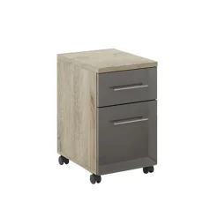 Garnero Arredamenti Cassettiera ufficio 35x59h cm reversibile rovere antracite lucido Time O Antracite - Rovere Hot