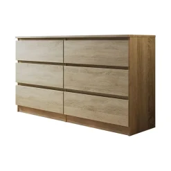 Garnero Arredamenti Cassettiera 139x77h cm 6 cassetti moderna Rotterdam Rovere New