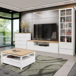 Garnero Arredamenti Cassettiera 92x91h cm 4 cassetti bianco rovere Relaxio