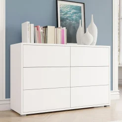 Garnero Arredamenti Cassettiera 120x73h cm 6 cassetti moderna bianco Eindhoven New