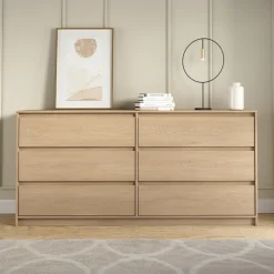 Garnero Arredamenti Cassettiera 181x87h cm 6 cassetti moderna rovere Funny Best