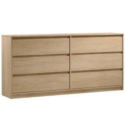 Garnero Arredamenti Cassettiera 181x87h cm 6 cassetti moderna rovere Funny Best