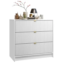 Garnero Arredamenti Cassettiera 80x75h cm 3 cassetti moderna bianco Athena Bianco Opaco Sale