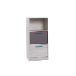 Garnero Arredamenti Cassettiera 50x108h cm 2 cassetti cameretta bianco pino grigio blu Maya Gihome® Discount