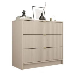 Garnero Arredamenti Cassettiera 80x75h cm 3 cassetti moderna Athena Beige Sale