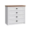 Garnero Arredamenti Cassettiera 88x88h cm 4 cassetti bianco frassinato rovere Provenza Best