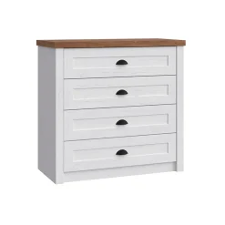 Garnero Arredamenti Cassettiera 88x88h cm 4 cassetti bianco frassinato rovere Provenza Best