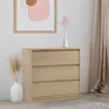Garnero Arredamenti Cassettiera 92x87h cm 3 cassetti moderna rovere Funny