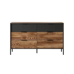 Garnero Arredamenti Cassettiera 137x82h cm 6 cassetti quercia nero Smooty Sale