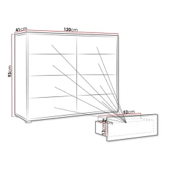 Garnero Arredamenti Cassettiera 120x93h cm 8 cassetti moderna bianco Eindhoven