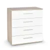 Garnero Arredamenti Cassettiera 77x82h cm 4 cassetti moderna bianco rovere Viki