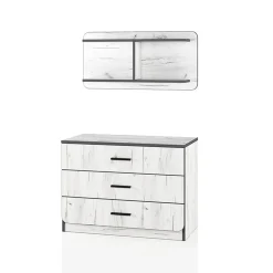 Garnero Arredamenti Cassettiera  80x148h cm con mensola 3 cassetti bianco rustico Zadar Hot