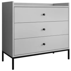 Garnero Arredamenti Cassettiera 80x80h cm design moderno 3 cassetti Pollon Grigio