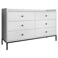 Garnero Arredamenti Cassettiera 130x80h cm design moderno 6 cassetti bianco Pollon Bianco Opaco Clearance