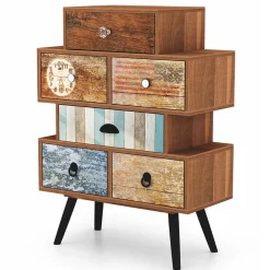 Garnero Arredamenti Cassettiera 63x85h cm industrial multicolore acciaio nero Kabul Best