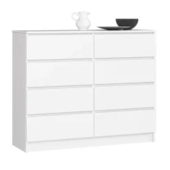 Garnero Arredamenti Cassettiera 120x100h cm moderna 8 cassetti bianco Living Bianco Opaco Hot