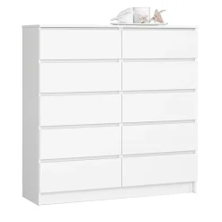 Garnero Arredamenti Cassettiera 120x120h cm moderna 10 cassetti bianco Living Bianco Opaco Outlet