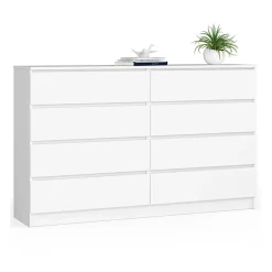 Garnero Arredamenti Cassettiera 160x100h cm moderna 8 cassetti bianco Living Bianco Opaco New