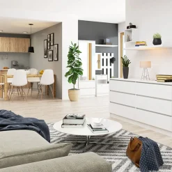 Garnero Arredamenti Cassettiera 160x77h cm moderna 6 cassetti bianco Living Bianco Opaco New