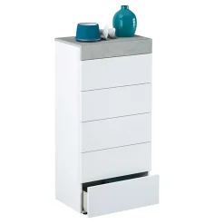 Garnero Arredamenti Cassettiera 61x118h cm moderna bianco cemento Idra Online
