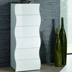 Garnero Arredamenti Cassettiera 50x122h cm moderna bianco lucido Sea Gihome® Sale