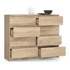 Garnero Arredamenti Cassettiera 140x100h cm moderna 8 cassetti Living Rovere New