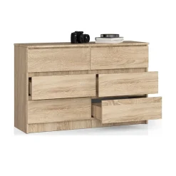 Garnero Arredamenti Cassettiera 140x77h cm moderna 6 cassetti Living Rovere Online